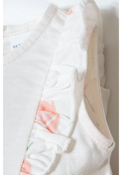 U.S. Polo Assn. Kız Bebek Elbise Beyaz-pudra-2267 Beyaz