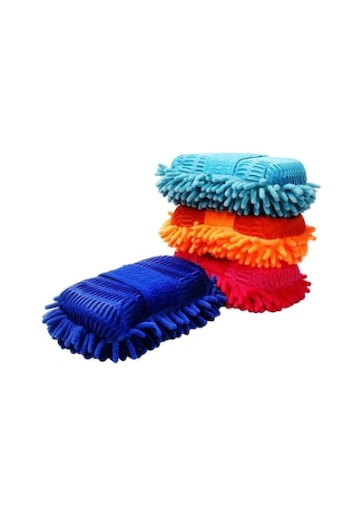 Trobus Çift Taraflı Saçaklı Mikrofiber Yıkama Süngeri Oto Temizlik 1 Adet