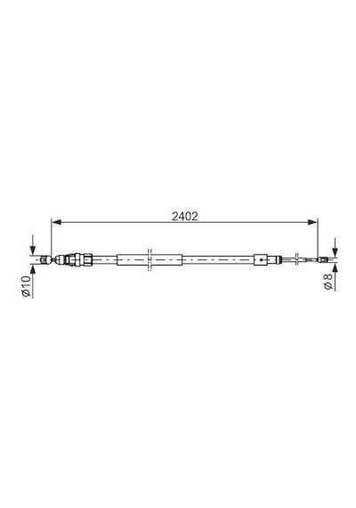 Bosch El Fren Teli Arka Sağ/sol Peugeot Partner 08 Cıtroen Berlıngo 08 2402mm 1987482276 9815264680 4746.46 1608275380