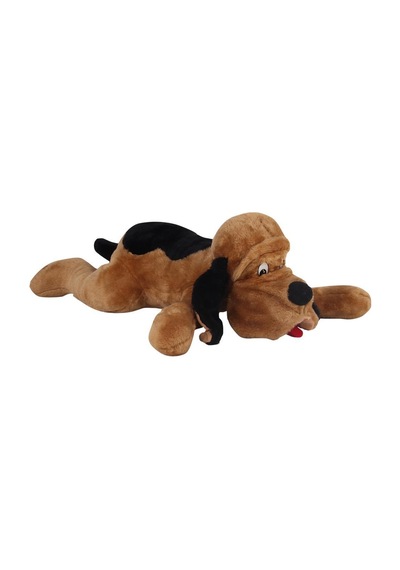 Yatan Şapşal Köpek Kahve Peluş 80 Cm