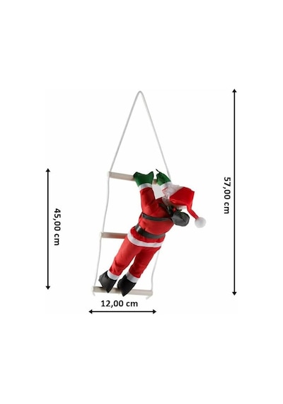 Süsle Bebek Ve Parti Merdivene Tırmanan Noel Baba - 57 Cm Diğer