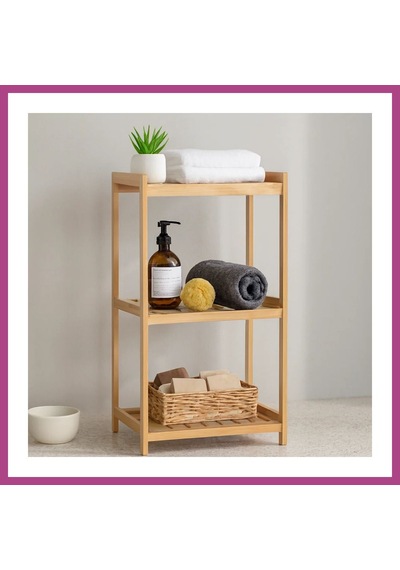 Gees Global 3 Katlı Çok Amaçlı Ahşap Bambu Raf Organizer 36x32x80 Cm Gbzs