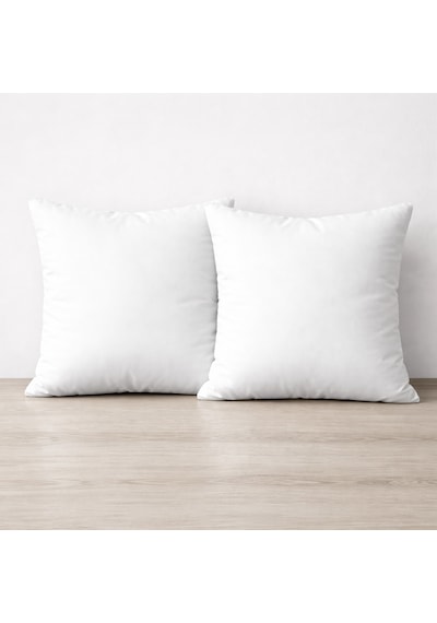 Tela Kumaş 2’li Dekoratif Beyaz Renk Kırlent İçi Dolgu Yastığı 45 x 45 CM 380 GR