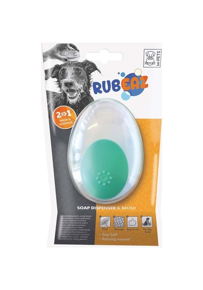 M-pets Şampuan Hazneli Yıkama Ve Masaj Fırçası Yeşil
