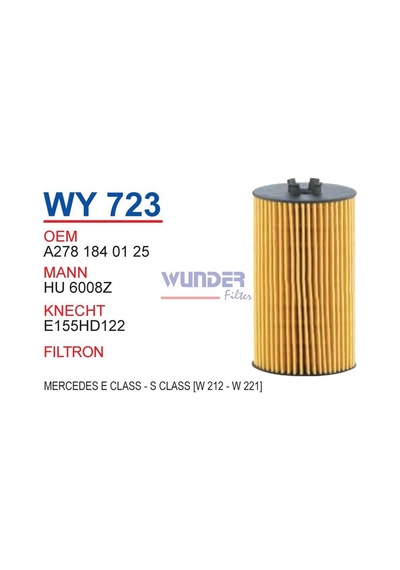 WUNDER WY723 YAĞ FİLTRESİ - MERCEDES ECLASS - S CLASS (W 212 - W
