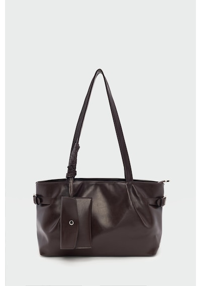 Shule Bags Bybo Vintage Omuz Çantası Kahve Kahverengi - Siyah - Bej
