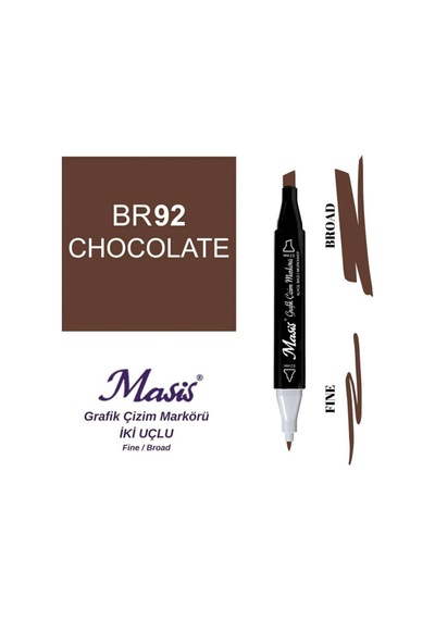 Çift Uçlu Marker Grafik Çizim Kalemi 92 Çikolata