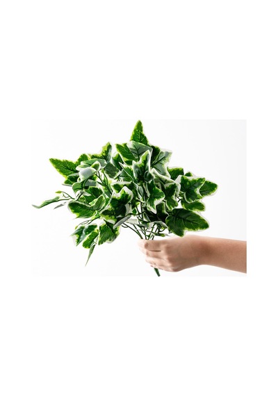 Yapay Yeşillik Demeti Alacalı Yeşil 40 Cm 5 Dal Yeşil