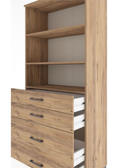 Hyperion Dolap 3 Raflı 4 Çekmeceli 88x44x195 Çam-çam Atlas Çam