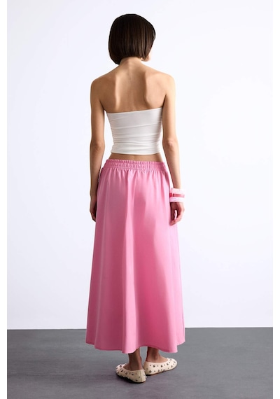 Defacto Esnek Belli Cepli Maxi Etek F7897ax25smpn113 Pembe