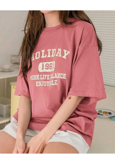 Kozia Outdoors Malkoçbey Holiday Baskili Oversize Unisex Basic T-shirt Pembe Kozia Outdoors Malkoçbey Holiday Baskili Oversize Unisex Basic T-shirt Pembe