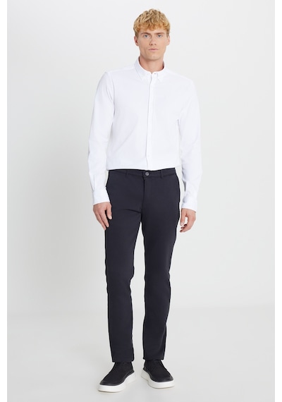 AC&Co / Altınyıldız Classics Erkek Sıyah Pamuklu Slim Fit Dar Kesim Yan Cep Casual Pantolon Siyah
