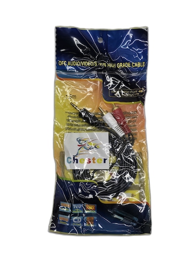 1.5 Metre 2 Rca To Aux Kablo - 3.5 Mm Stereo Jack Ses Aktarım Kablosu - Kırmızı Beyaz Tos