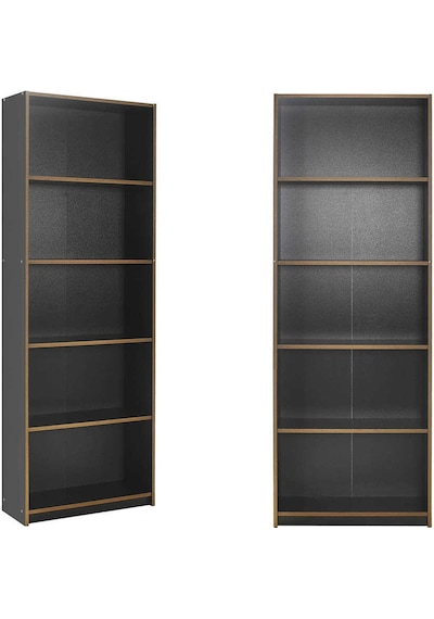 Modern 5 Raflı Kitaplık-antrasit-kontra 64x182x26 Cm Gxyxd