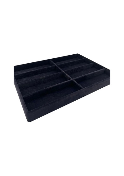 New York Model Süet Süet Kumaş Siyah Renk 34/24 Cm Bölmeli Çekmece Içi Gözlük Standı Çok Renkli