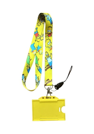 Simpson Sarı Kart Askı Ipi Yaka Askı Ipi, Boyun Askı, Telefon Askı Aparatı Ve Sarı Plastik Kart,