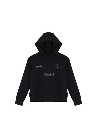 Jeep J6wb-swt7792 Siyah Erkek Çocuk Kapüşonlu Baskılı Relaxed Sweatshirt