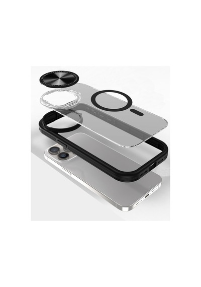 Apple iPhone Uyumlu  11 Uyumlu Kılıf Teleskop Lens Magsafe Silikon Kapak - Siyah