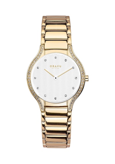 Obaku Denmark V276legısg Quartz Çelik Gold Beyaz Kadran Kristal Cam 30 Mm Kadın Kol Saati
