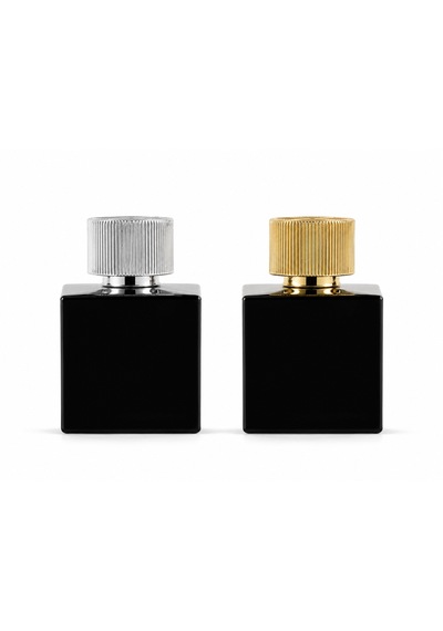 15 Adet Boş Cam Parfüm Şişe, 100 Ml, Küp Mia Model, Siyah-fkb-100