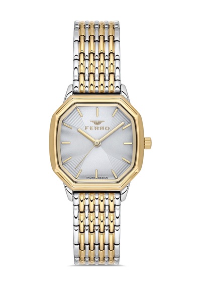 Ferro Fl21766awt-d Quartz Çelik Sarı Gri 28 Mm Kadın Kol Saati