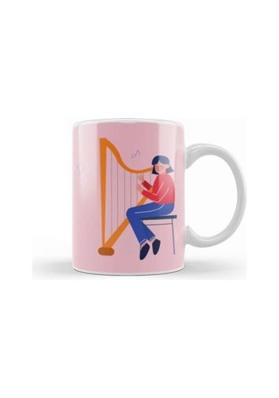Harp Music Art Kupa Bardak Porselen No14398 Karışık