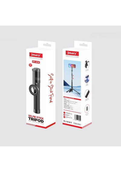 Jmary Kt-279 Magnetik Kablosuz Kumandalı Tripod Ve Selfie Çubuğu Siyah