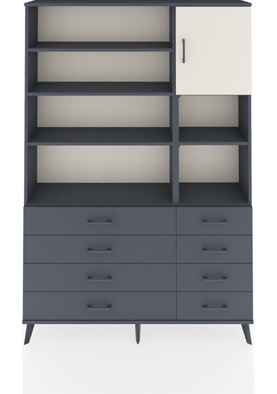Arges Dolap 8 Raflı 8 Çekmeceli Tek Kapaklı 132x30x195 Antrasit-aytaşı/antrasit Aytası/antrasıt Arges Dolap 8 Raflı 8 Çekmeceli Tek Kapaklı 132x30x195 Antrasit-aytaşı/antrasit Aytası/antrasıt