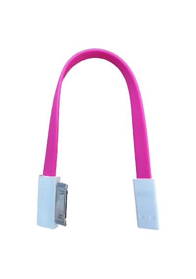 Apple Uyumlu iPhone 1,2,3,4 Kablo 3 iPod ,iPad 90 Derece Pembe