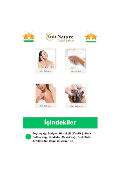 Eşeksütlü %100 Doğal Güzel Kokulu El Yüz Saç Vücut Orijinal Bitkisel Eşek Sütlü Sabunu 120g 7 Adet Karışık