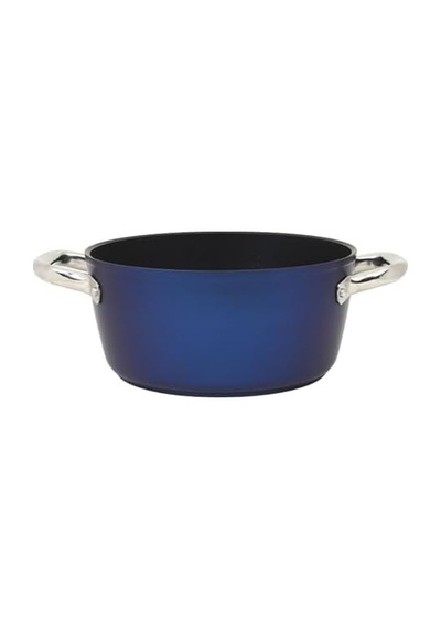 Master Titanium 24cm Tencere, Çelik Kulp, Özel Çerçeveli Cam Kapak Metalik Mavi 12v