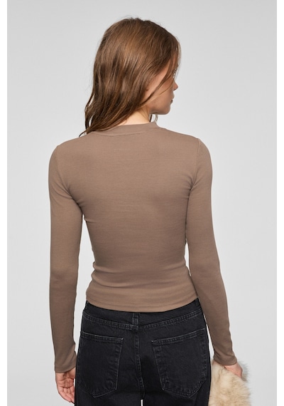 Grımelange Grıgros Kadın Esnek Kumaşlı Vücuda Oturan Slim Fit Uzun Kollu Vizon T-shirt Vizon Grımelange Grıgros Kadın Esnek Kumaşlı Vücuda Oturan Slim Fit Uzun Kollu Vizon T-shirt Vizon
