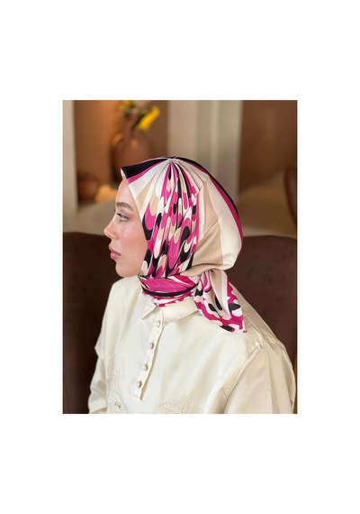Mentoraly Modakaşmir Soyut Desenli Twill Eşarp Çok Renkli