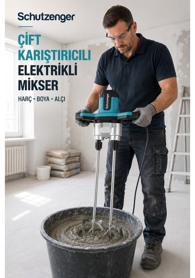 2600w Çift Karıştırıcılı Alçı Boya Harç Karıştırıcı Elektrikli Makine Mavi 725x
