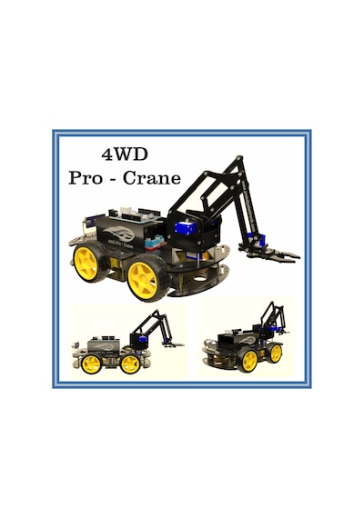 Arduino 4Wd Robot Kollu Full Set - İlk Ve Tek 4Wd Pro - Crane