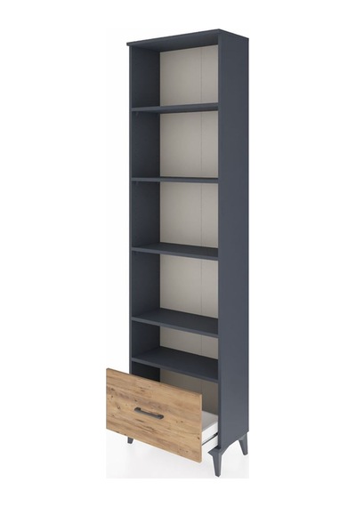 Arges Dolap 5 Raflı Tek Çekmeceli 60x30x221 Antrasit-çam Antrasit