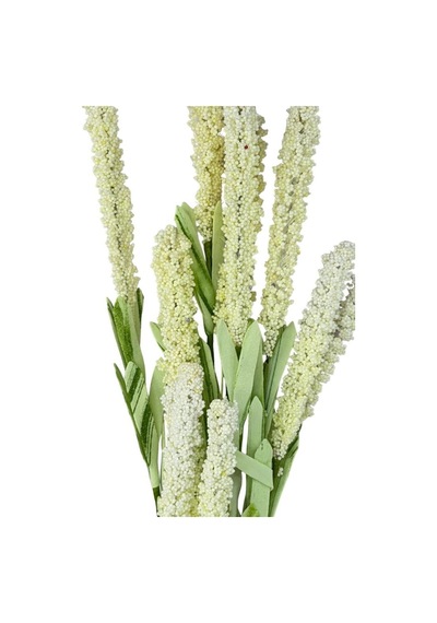 Yapay Çiçek Lateks Köpük Beyaz Lavanta Dalı 35cm Dekoratif Çiçek