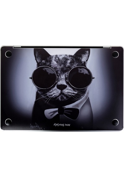 Apple Uyumlu Macbook Air M1 Kılıf Cat01nl Koruyucu Yapıştırma Sticker Laptop Kaplama A2337 İle Siyah