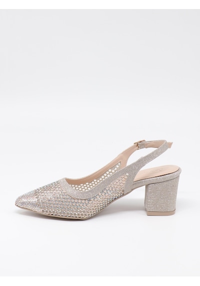 Nesilshoes Nesil Shoes Özma 4045 Altın Topuklu A. Açık Kadın Ayakkabı