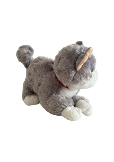Sesli Miyavlayan Jumbo 30 Cm Peluş Kedi - Gri Gri