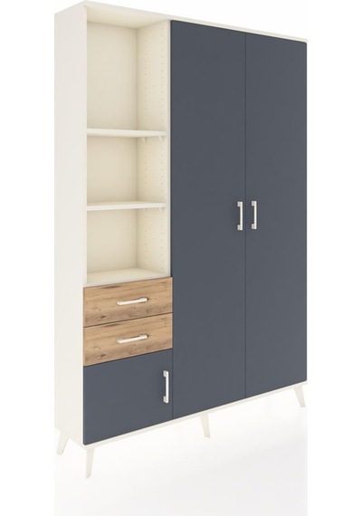 Arges Dolap 5 Raflı 2 Çekmeceli Tek Askılı 132x30x195 Aytaşı-antrasit/çam Antrasıt/atlas Çam Arges Dolap 5 Raflı 2 Çekmeceli Tek Askılı 132x30x195 Aytaşı-antrasit/çam Antrasıt/atlas Çam