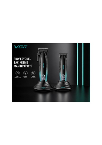 V-889 S2 Profesyonel 9000 Rpm Yüksek Hız Metal Gövde Şarjlı Saç Ve Sakal Çizim