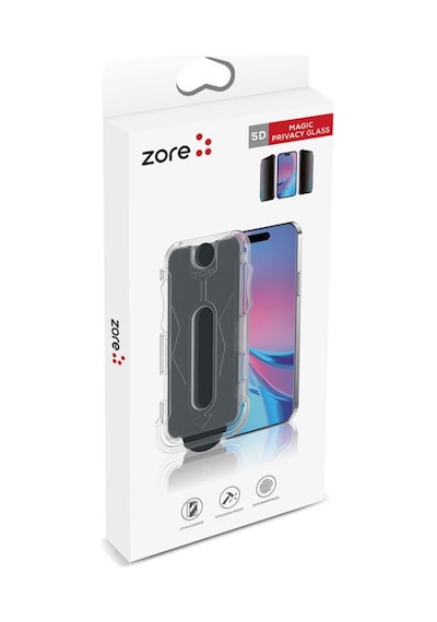 Apple Uyumlu   iPhone 16 Pro Kolay Uygulama Aparatlı 5d Magic Privacy Hayalet Cam Ekran