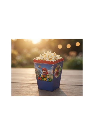 Super Mario Temalı 8 Adet Popcorn Kutusu Patlamış Mısır Ve Parti Kutusu