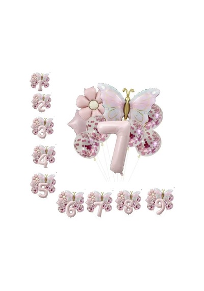 Gold Kelebek Papatyalı 7 Yaş Folyo Balon Set Sku: Zeusstk12857e7ede .