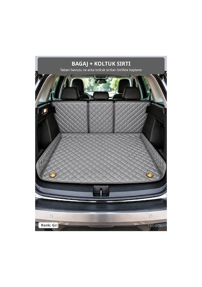 Peugeot Partner Tepee 2010-2020 Arka Yan Plastik 8d Çift Katmanlı Paspas + Bagaj Havuzu Seti Gri
