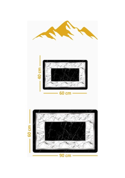 Yıkanabilir Kaymaz Tabanlı Modern Desenli 2'li Banyo Paspas Takımı Bps0021 Renkli