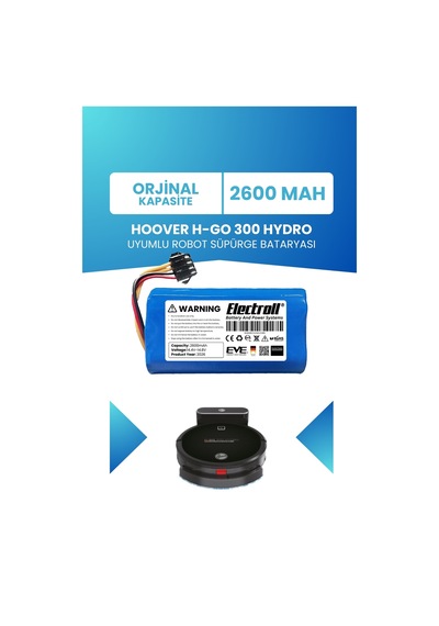 Hoover H-go 300 Hydro Uyumlu Batarya Standart Kapasite 2600mah Robot Süpürge Bataryası