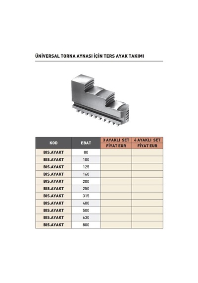 Fett 80mm Bison 3 Ayaklı Set Ters Ayak Takımı