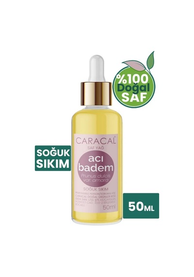 Caracal Acı Badem Yağı Soğuk Sıkım 50 Ml %100 Saf Doğal Acıbadem Yağı